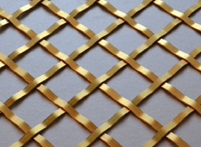 Brass Woven Grille Plain Diamond 5mm 25mm