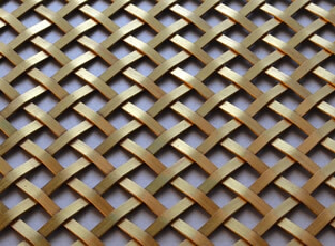 Brass Woven Grille Plain Diamond 5mm 10mm