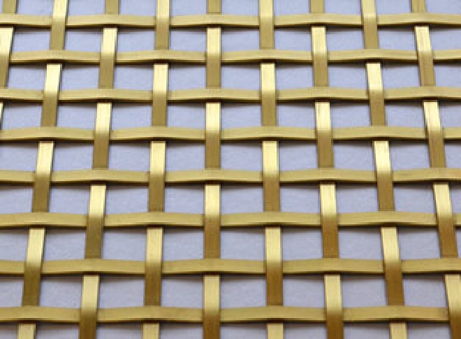 Brass Woven Grille Plain Square 5mm, 13mm