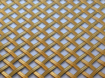 Brass Woven Grille Reeded Diamond 5mm, 10mm