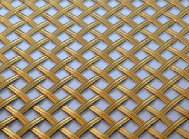 Brass Woven Grille Reeded Diamond 5mm 10mm