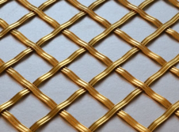 Brass Woven Grille Reeded Diamond