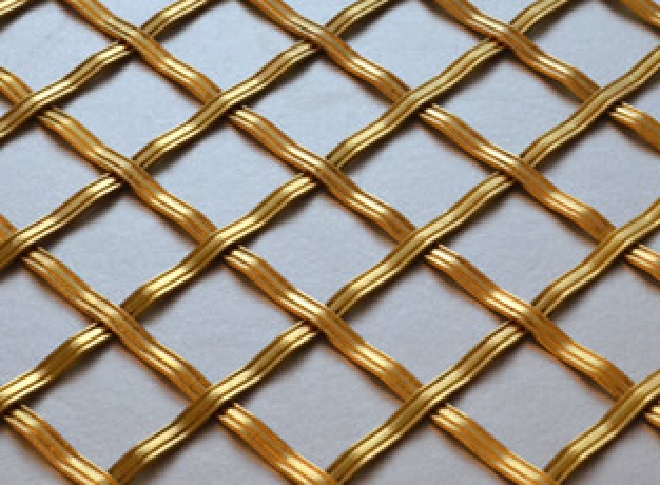 Brass Woven Grille Reeded Diamond 5mm 25mm