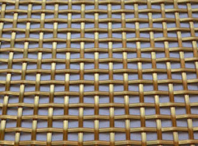 Brass Woven Grille Reeded Square 3mm 8mm