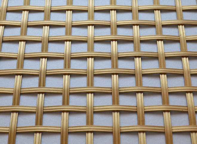 Brass Woven Grille Reeded Square 5mm 13mm